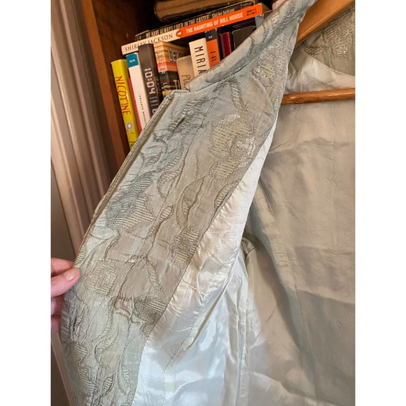 Vintage Handmade Brocade Duster Jacket, Sea/Mint Green, size S-M - Picture 8 of 11